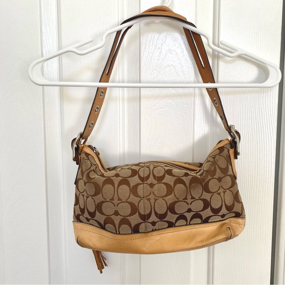 Vintage Coach Brown and Tan Mini Shoulder Bag - Picture 5 of 6